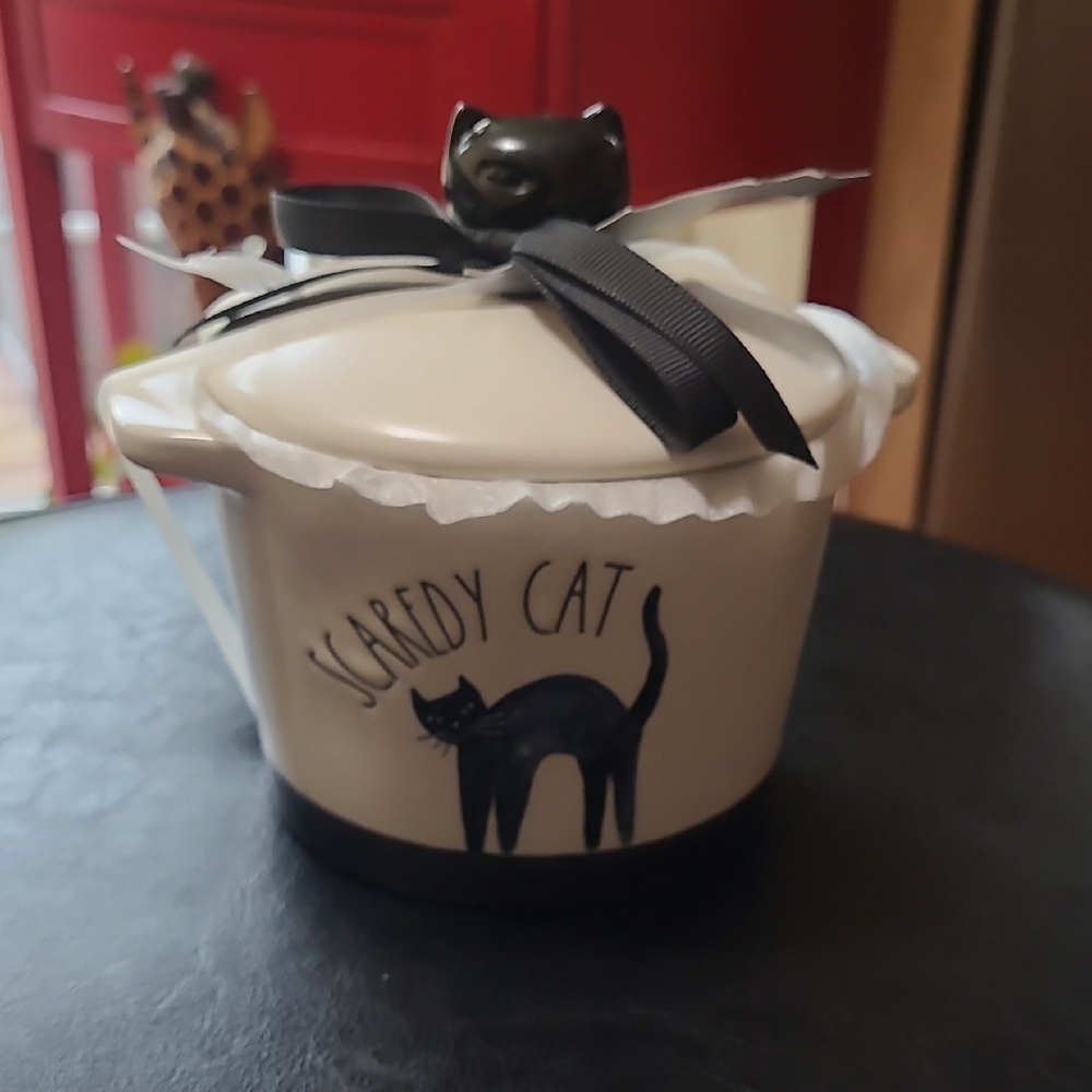 Rae Dunn Halloween Cat Dish & Lid